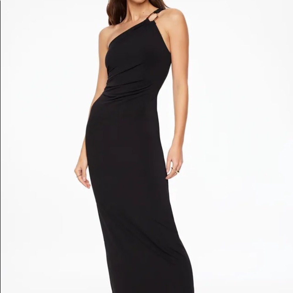 One shoulder black dress